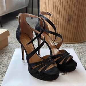 Jessica Simpson Black Strappy Heels